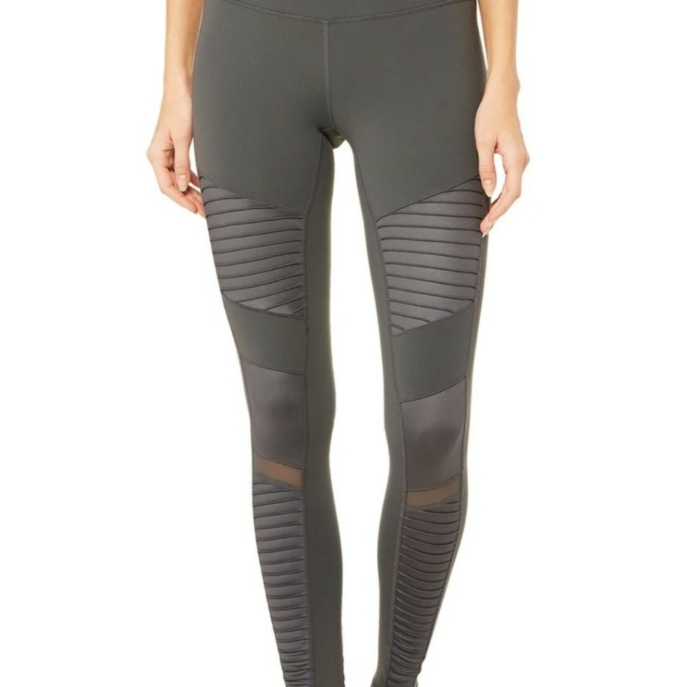 Alo Yoga Womens Moto Leggings Pants Gray‎ SzXS